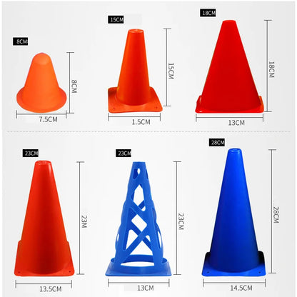 10PCS Perforated Cones Soccer Training Roadblocks Multi Function Obstacle Barrels Traffic Agilitys Cones Windproof Marker Roller