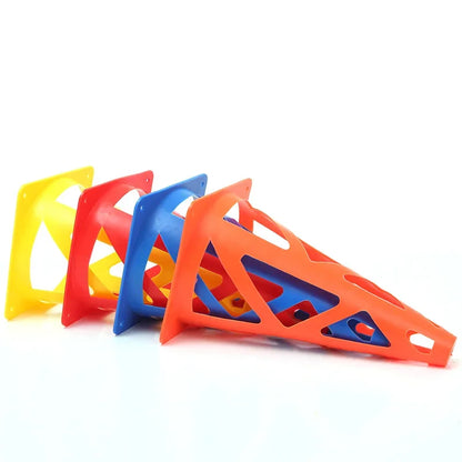 10PCS Perforated Cones Soccer Training Roadblocks Multi Function Obstacle Barrels Traffic Agilitys Cones Windproof Marker Roller