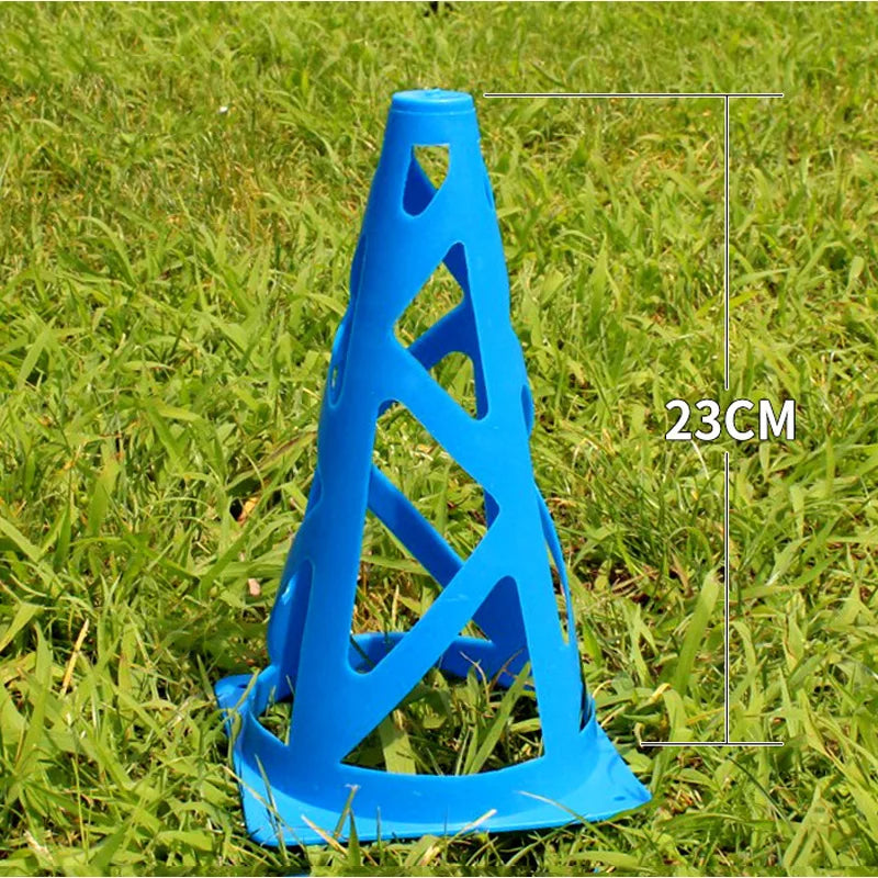 10PCS Perforated Cones Soccer Training Roadblocks Multi Function Obstacle Barrels Traffic Agilitys Cones Windproof Marker Roller