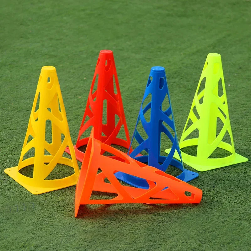 10PCS Perforated Cones Soccer Training Roadblocks Multi Function Obstacle Barrels Traffic Agilitys Cones Windproof Marker Roller